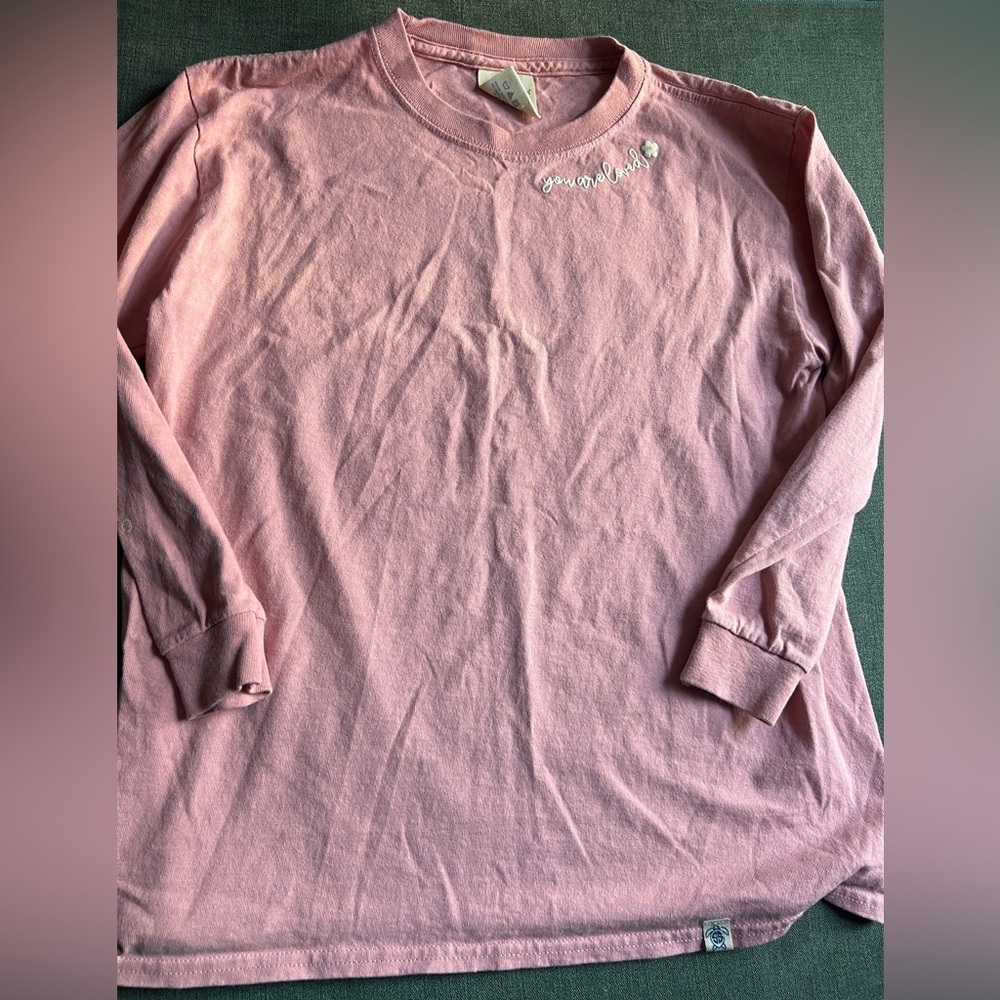 Simply Southern Youth Medium Pink Tee